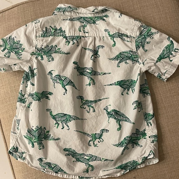 Baby Gap 18-24 month short sleeved button down, dinosaurs! - Picture 3 of 5
